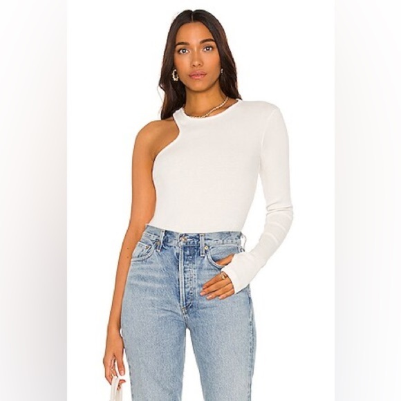 Agolde - Bea Cutaway Bodysuit - White/Off White - - Picture 1 of 9